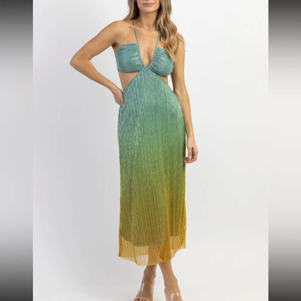 NWT Gold Atlantic Shimmer Midi Dress